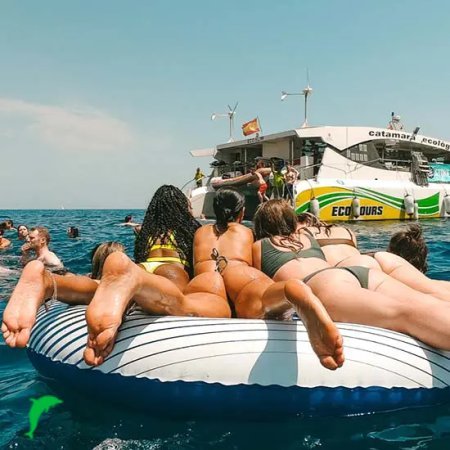 Paella lunch and Swim Boat Party Barcelona